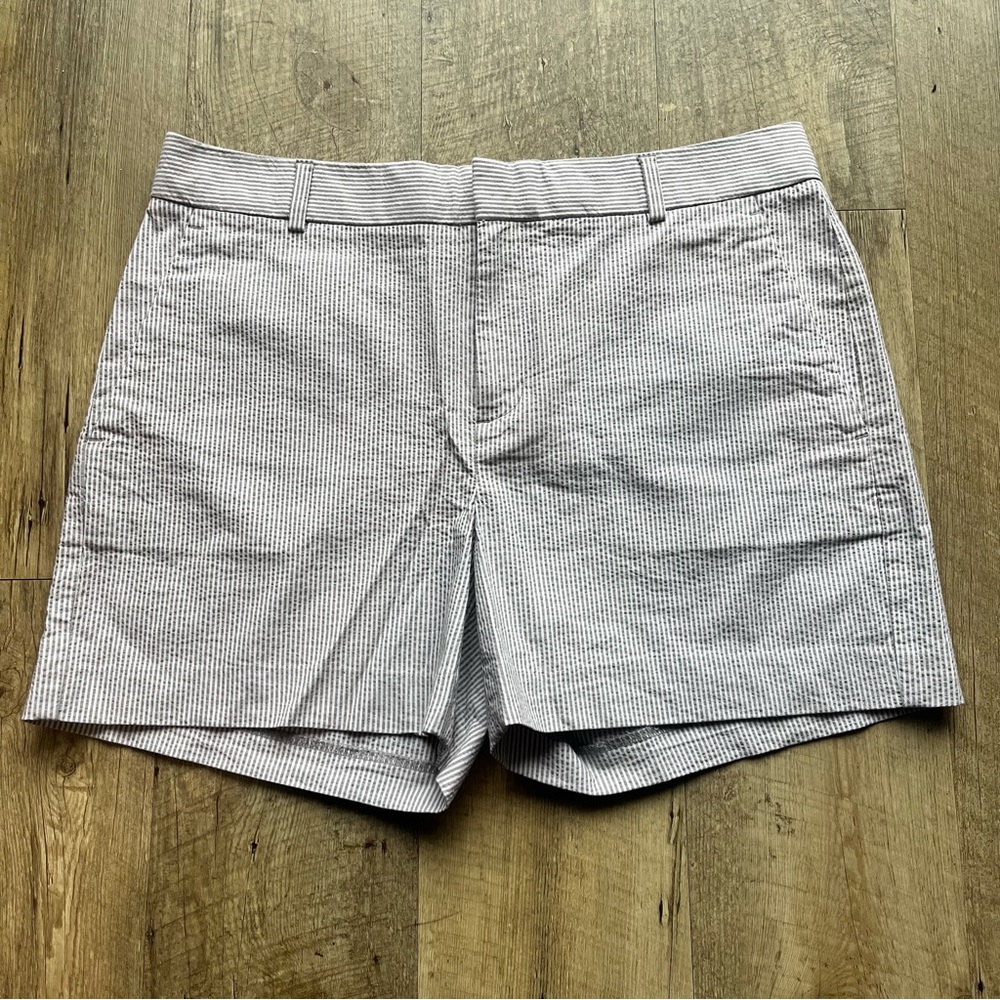 Banana Republic White and Navy Stripped Shorts